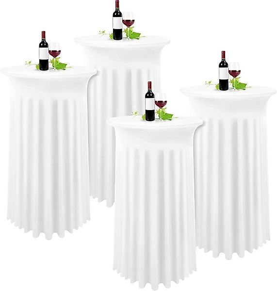 LuxusKollektion Tischschonbezug 4er Pack Weiße Cocktail günstig online kaufen