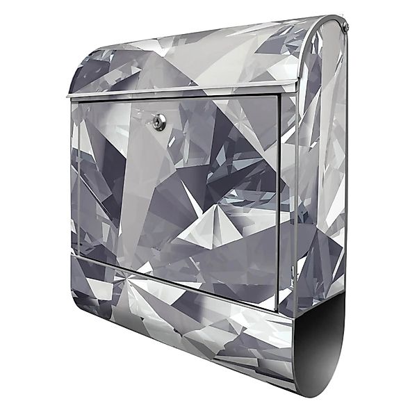 Banjado Design Briefkasten Silber Pulverbeschichtet 39x47x14cm 2 Schlüssel günstig online kaufen