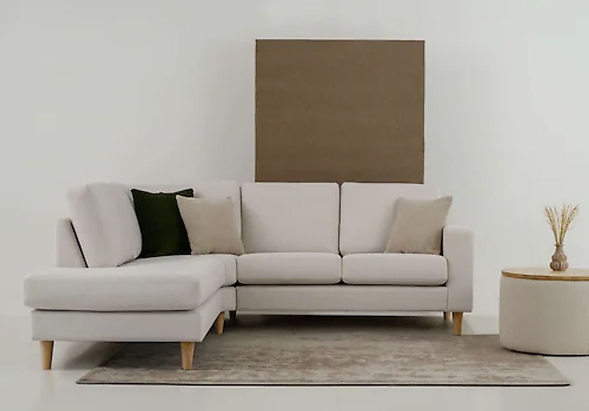 andas Ecksofa »Tvinno«, im skandinavischen Stil, L-Form, mit Massivholzfüße günstig online kaufen