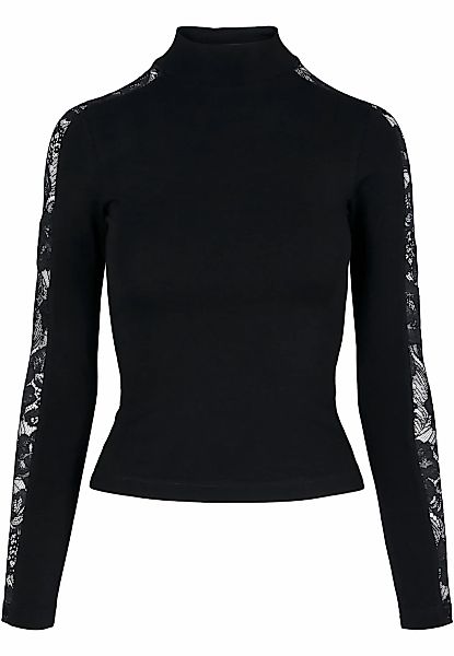 URBAN CLASSICS T-Shirt "Urban Classics Damen Ladies Lace Striped LS" 1 Stk. günstig online kaufen