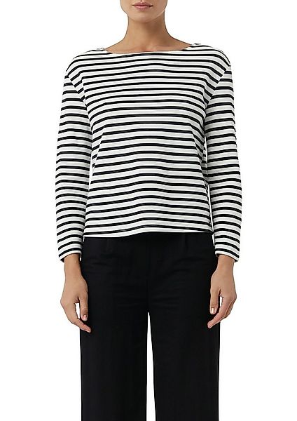 comma casual identity Sweatshirt zeitloses Design mit modernem U-Boot-Aussc günstig online kaufen