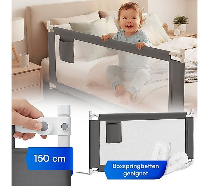 Bellabino Bettschutzgitter Drina höhenverstellbar 69–99 cm (Dunkelgrau, mit günstig online kaufen