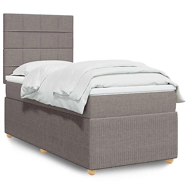 vidaXL Boxspringbett mit Matratze Taupe 90x190 cm Stoff 3294215 günstig online kaufen