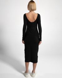 GORG Midikleid Geripptes Langarm-Midikleid aus Bio-Baumwolle günstig online kaufen