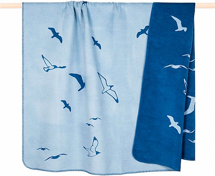 Wohndecke Decke Möwe Seagull Blau (150x200cm), günstig online kaufen