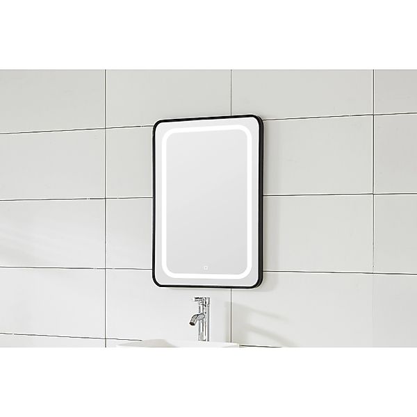 Sanotechnik Spiegel 60 cm Soho mit LED-Beleuchtung Schwarz günstig online kaufen