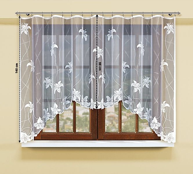 HAFT Gardine LILIEN, Kräuselband günstig online kaufen