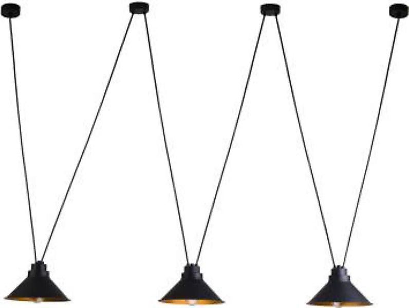 Hängeleuchte Schwarz 3-flmg Esstisch Lampe LEANO günstig online kaufen