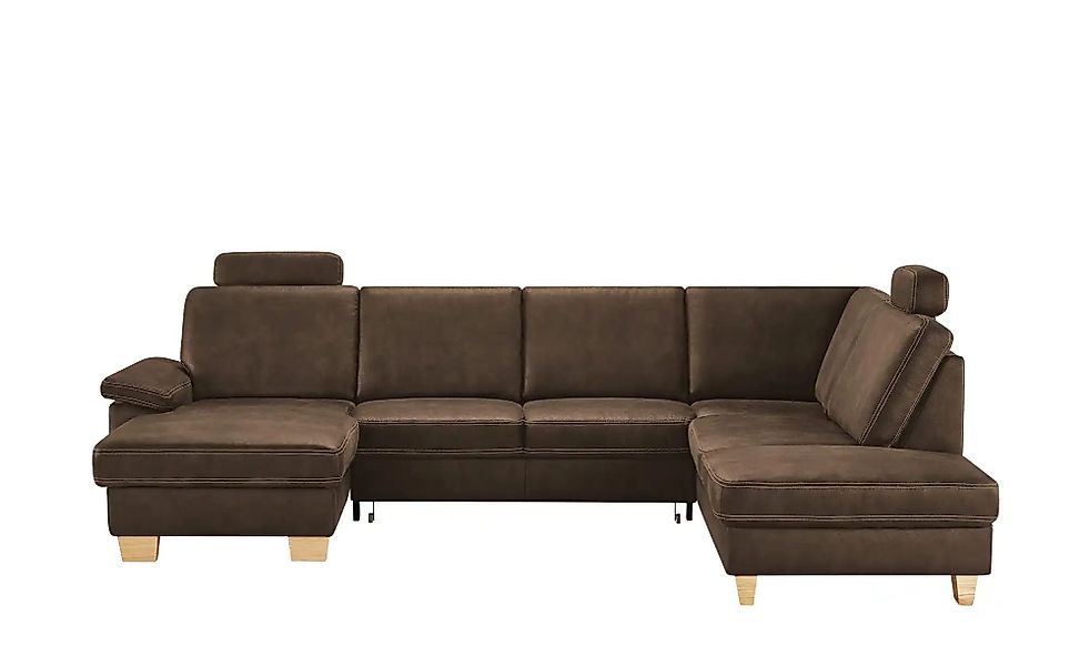 meinSofa Wohnlandschaft Kunstleder Samu ¦ braun ¦ Maße (cm): B: 316 H: 90 T günstig online kaufen