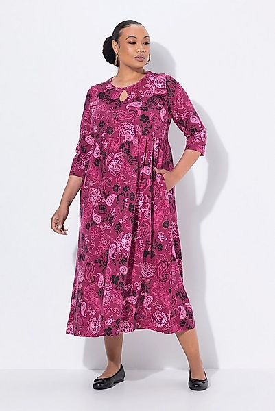 Ulla Popken Maxikleid Maxikleid Paisley A-Linie Rundhals 3/4-Arm günstig online kaufen