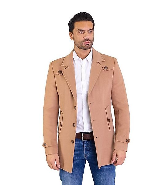 Denim Distriqt Wintermantel Feiner Herren Designer Wintermantel Beige Gr.52 günstig online kaufen