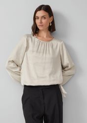 s.Oliver Langarmbluse Bluse Satin-Shirt mit Binde-Detail günstig online kaufen
