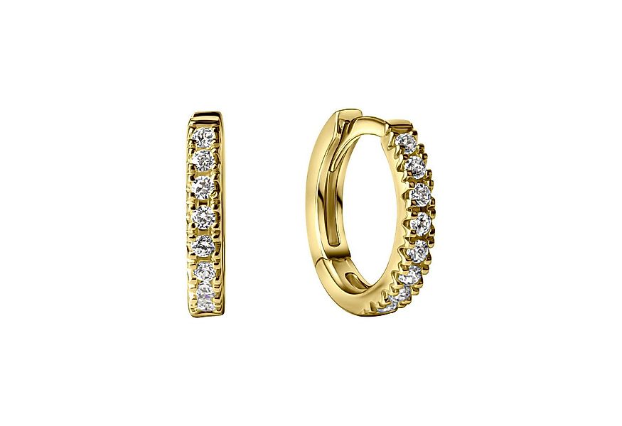 Vivance Paar Creolen 375/- Gelbgold Zirkonia günstig online kaufen