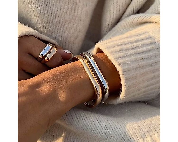 ROUGEMONT Armreif Eleganter klassischer Damen Edelstahl Armreif 18K Gold 18 günstig online kaufen