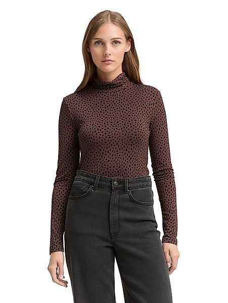TOM TAILOR Denim Rollkragenshirt mit All-Over günstig online kaufen