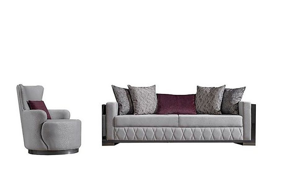 Xlmoebel Sofa Elegante Sitzgruppe Sofa Set Sofas Stühle 3+1 Platz Textil St günstig online kaufen