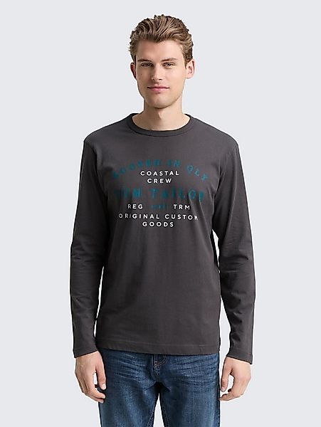 TOM TAILOR Langarmshirt T-Shirt Langarmshirt mit Logo-Print günstig online kaufen