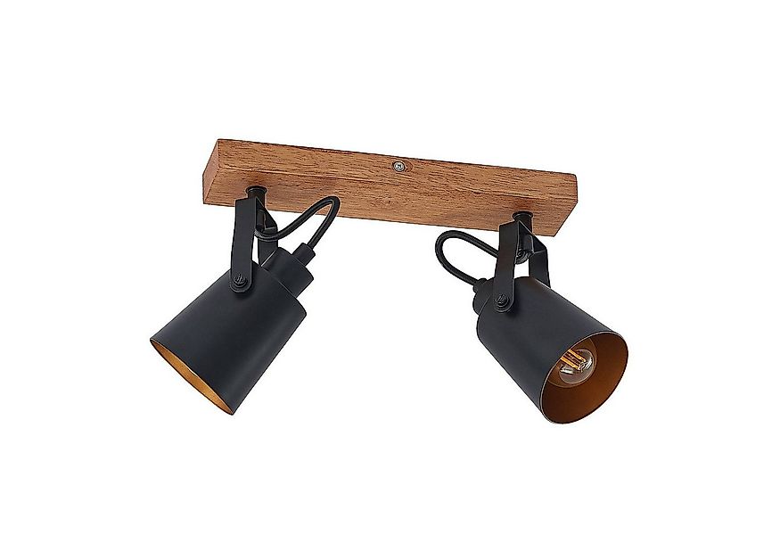 Lindby Deckenstrahler Kimban, LED, Holz IP20, 2 x 10 W LED günstig online kaufen