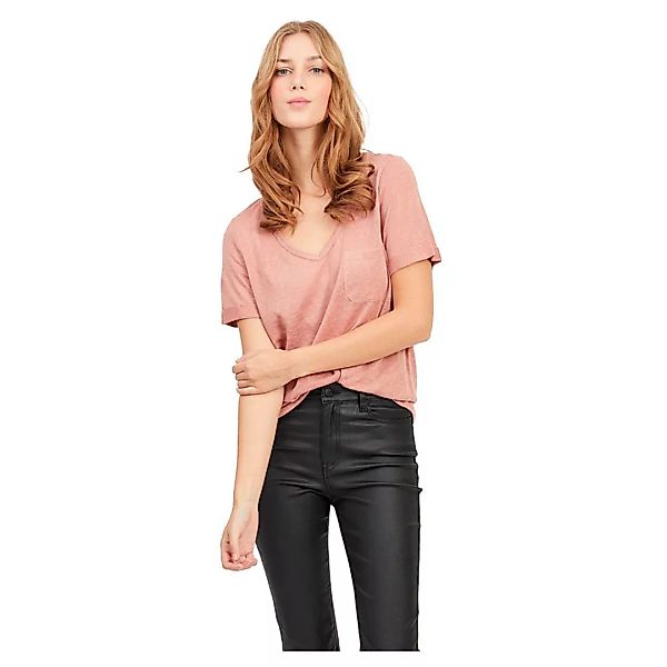 Object Tessi Slub Kurzarm V-ausschnitt T-shirt XL Ash Rose günstig online kaufen