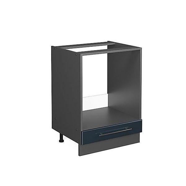 Vicco Herdumbauschrank Fame-Line Dunkelblau Hochglanz/Goldkraft Eiche 60 cm günstig online kaufen