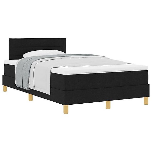 vidaXL Bett Boxspringbett mit Matratze Schwarz 120x190 cm Stoff (1-tlg) günstig online kaufen