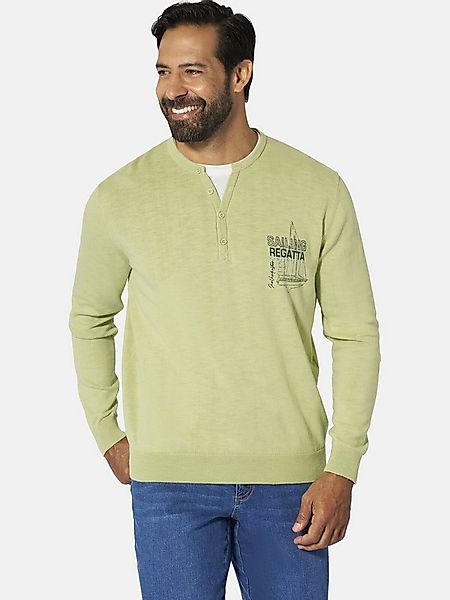 Jan Vanderstorm Strickpullover ENDRICH mit Segelboot Aufdruck günstig online kaufen