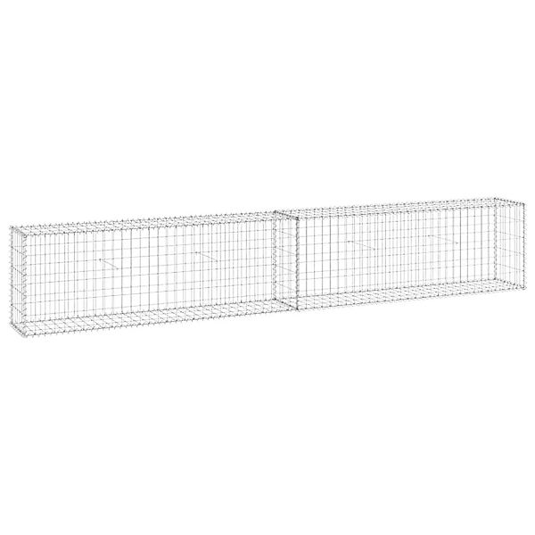 vidaXL Gabionenwand mit Abdeckung Verzinkter Stahl 300x30x50 cm 147820 günstig online kaufen
