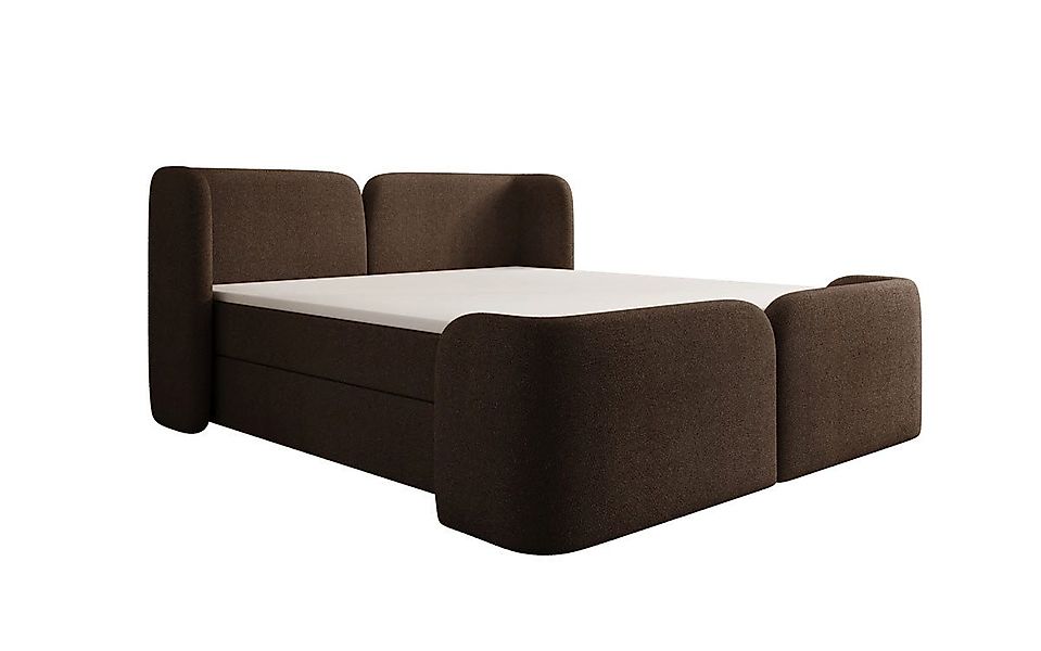 Luxusbetten24 Boxspringbett Riva in Bouclé mit Stauraum, wahlweise mit oder günstig online kaufen