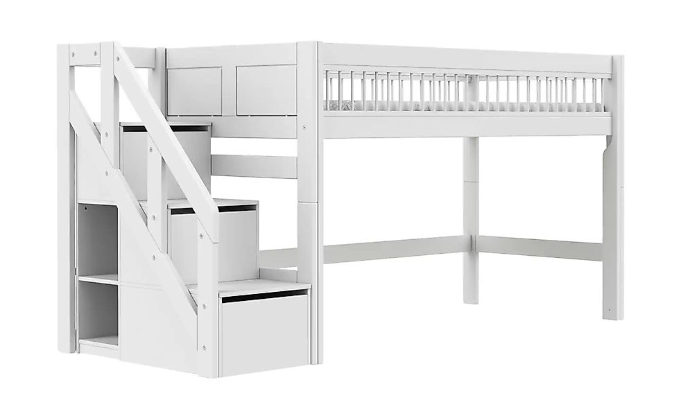 Lifetime Halbhohes Bett mit Treppe  Original ¦ weiß ¦ Maße (cm): B: 257 H: günstig online kaufen