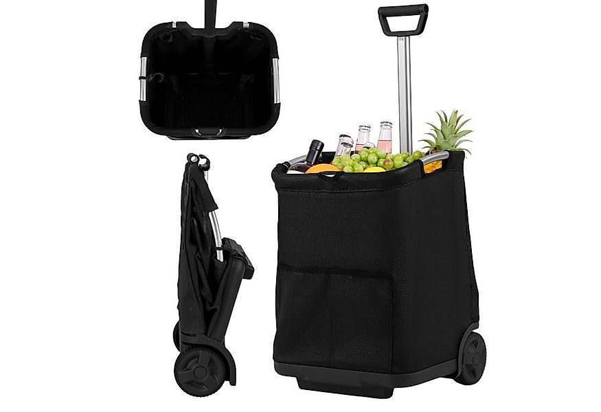 COSTWAY Einkaufstrolley, 50 l, klappbare Einkaufwagen, leicht stabil Alumin günstig online kaufen