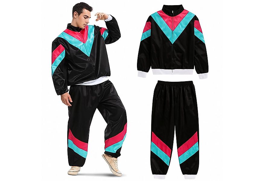 TK Gruppe Kostüm Overall Retro Schwarz – 80er-Jahre Kostüm im klassischen V günstig online kaufen