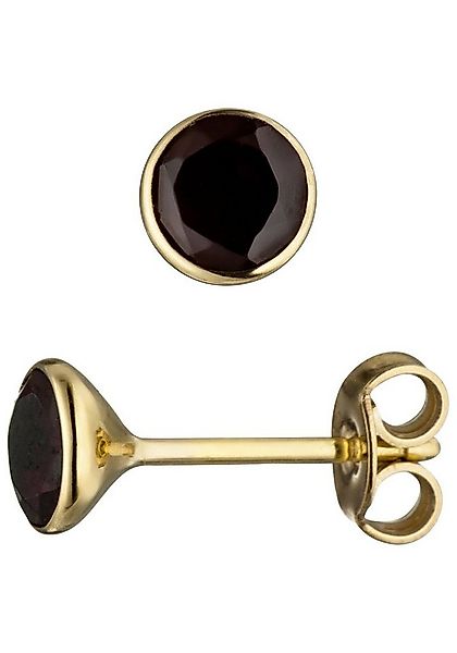 JOBO Paar Ohrstecker, rund 585 Gold mit Granat günstig online kaufen