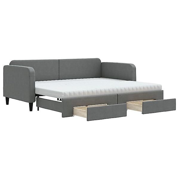 vidaXL Tagesbett Ausziehbar mit Schubladen Dunkelgrau 90x200 cm Stoff188332 günstig online kaufen
