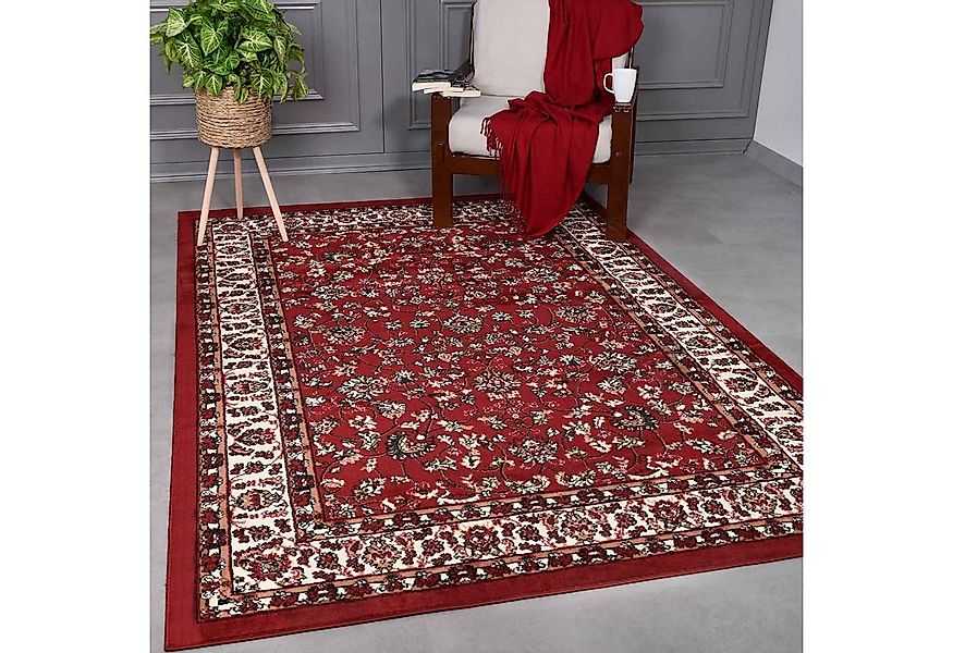Vimoda Orientteppich Klassischer Teppich Kurzflor in Grün, Beige, Rot & Gra günstig online kaufen