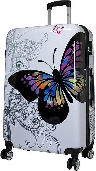 Warenhandel König Hartschalen-Trolley Butterfly, 4 Rollen, mit Motiv, Dehnf günstig online kaufen