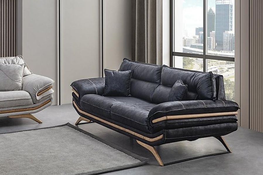 Xlmoebel 3-Sitzer Elegantes Dreisitzer-Sofa in exklusiver Schwarzfarbe für günstig online kaufen