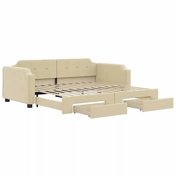 vidaXL Tagesbett Ausziehbar mit Schubladen Creme 80x200 cm Stoff1884202 günstig online kaufen