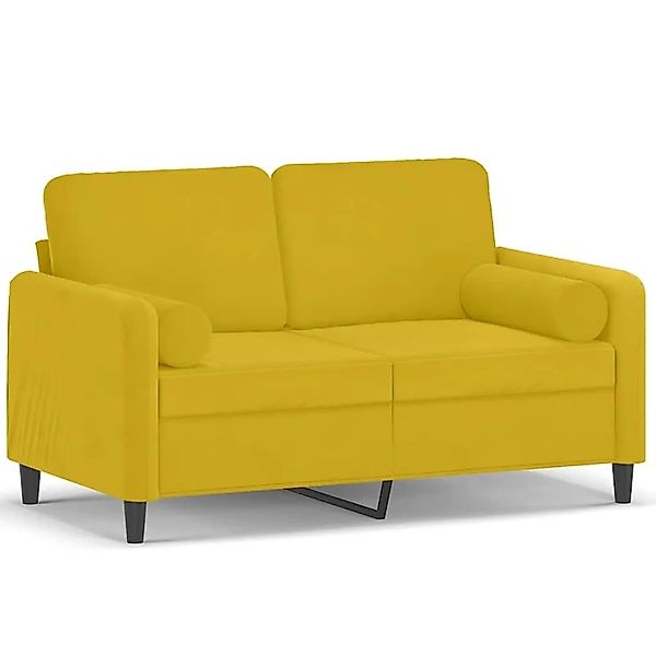 vidaXL 2-Sitzer-Sofa mit Zierkissen Gelb 120 cm Samt 3200877 günstig online kaufen