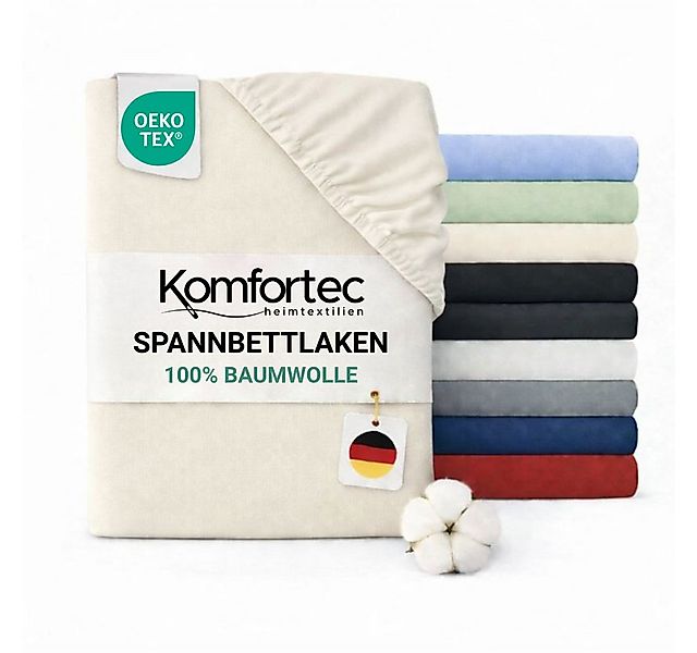 Komfortec Spannbettlaken Jersey Spannbettuch, 90x200, 140x200, 160x200, 180 günstig online kaufen