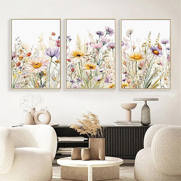 Uixxducc Leinwandbild Blumen Poster Gänseblümchen Wandbilder günstig online kaufen