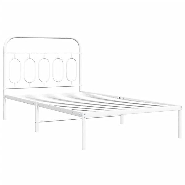 vidaXL Bettgestell mit Kopfteil Metall Weiß 100x190 cm 377160 günstig online kaufen
