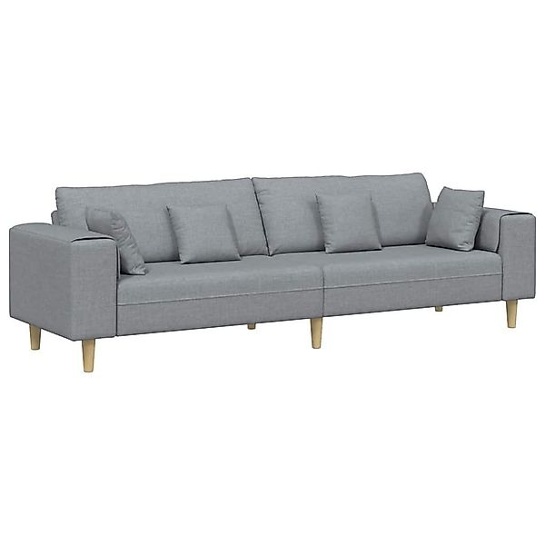 vidaXL Sofa Stoffsofa mit Kissen Hellgrau günstig online kaufen