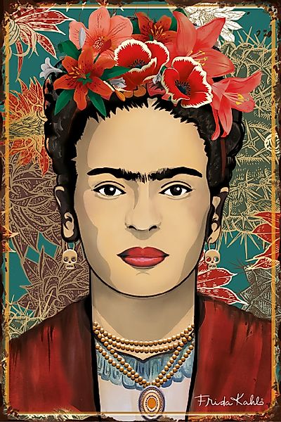 LuckyLinde Wanddekoobjekt "Frida Kahlo - Blumenkranz", (1 St.), Exklusive J günstig online kaufen