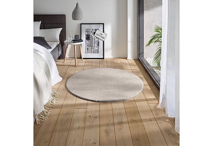 TaCa Home Teppich Waschbarer Kurzflor-Teppich, rund, Höhe: 19 mm, Wohnzimme günstig online kaufen