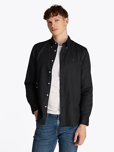Tommy Hilfiger Langarmhemd LINEN BLEND SOLID günstig online kaufen