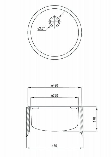 Faizee Möbel Edelstahlspüle Design Edelstahl-Einbauspüle Rundspüle 42 cm Ø günstig online kaufen