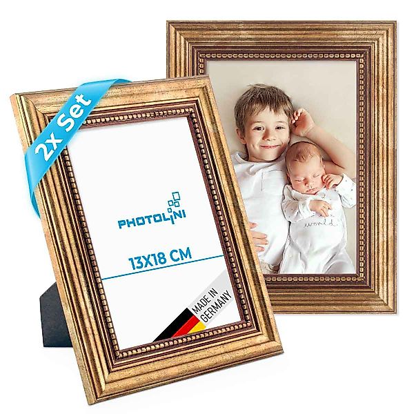 PHOTOLINI Bilderrahmen 2er Set Massivholz-Rahmen im günstig online kaufen