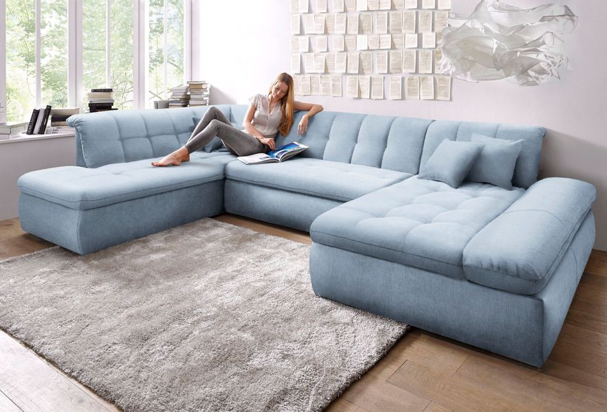 DOMO collection Wohnlandschaft "Moric Luxus incl. Zierkissen" U-Form, bis 1 günstig online kaufen