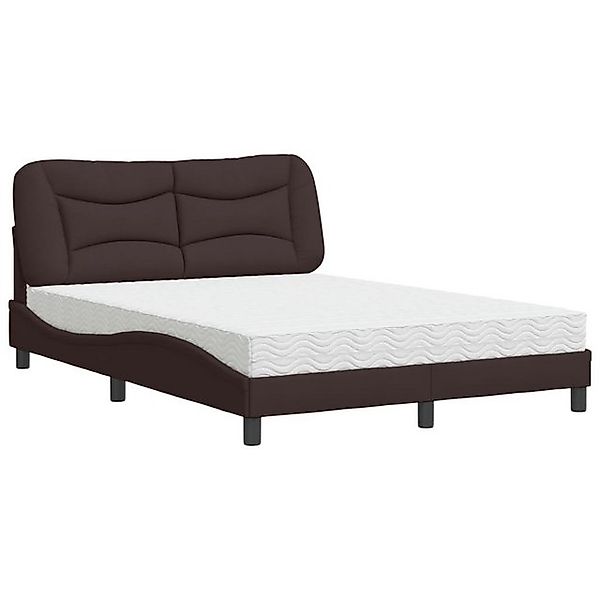 vidaXL Bett Bett mit Matratze Dunkelbraun 120x200 cm Stoff günstig online kaufen