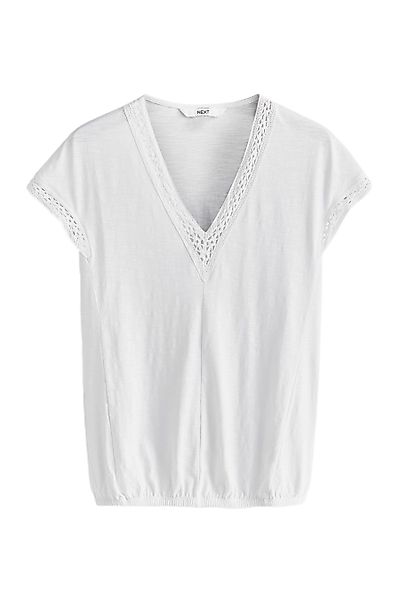 Next V-Shirt Kurzärmeliges Top, Spitzendetails und günstig online kaufen
